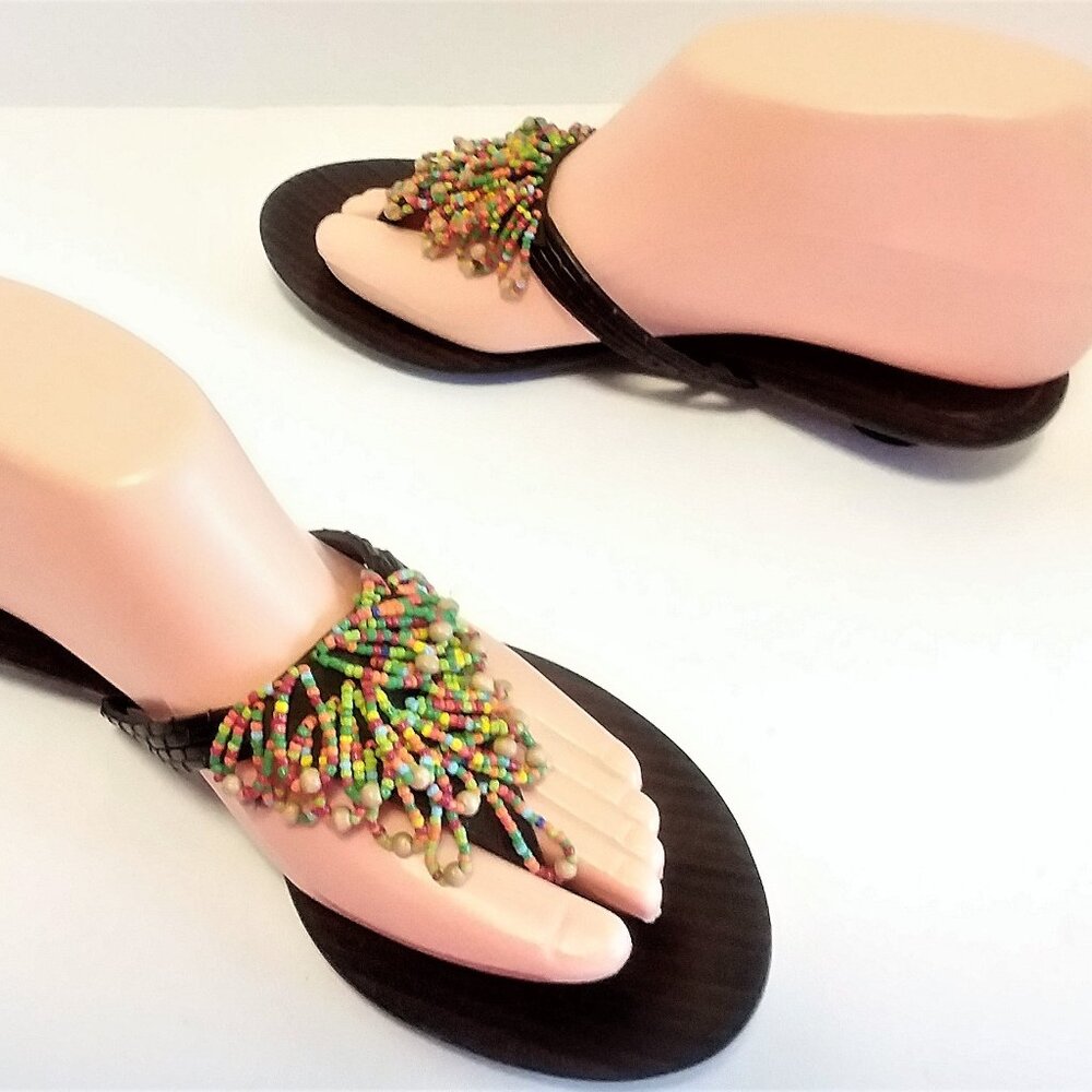 Cole Haan Multicolor Beaded Sandals